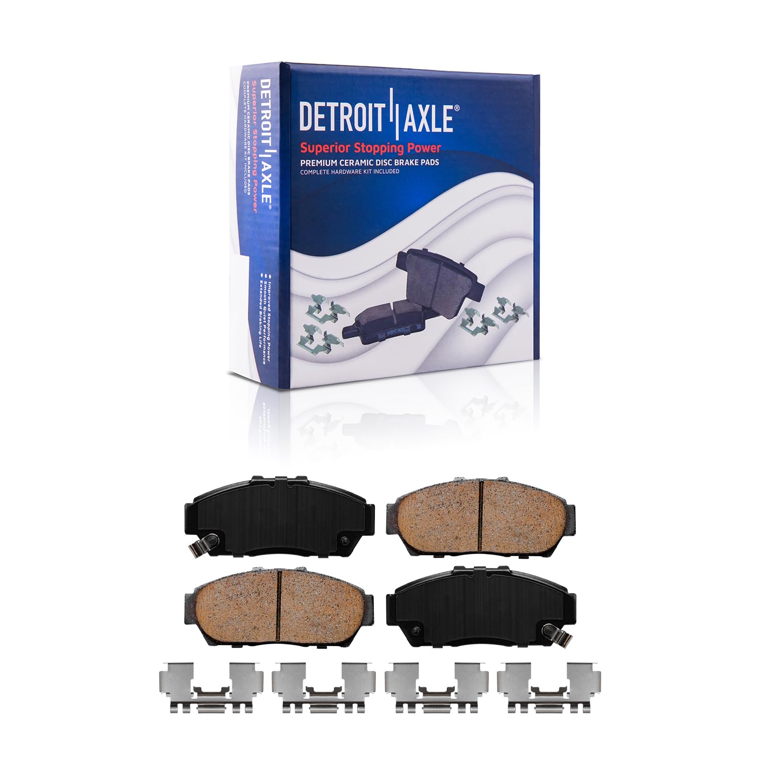 Detroit Axle - Front Brake Pads for 1994-2001 Acura Integra, 1993-1995