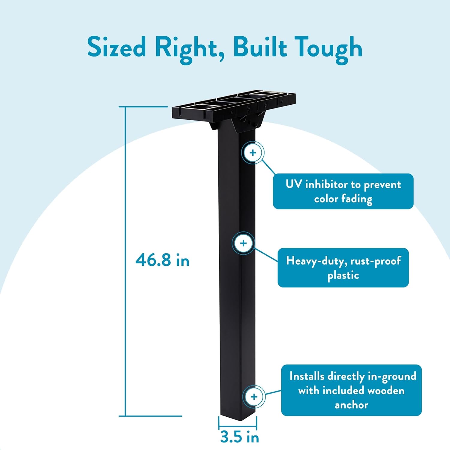 ARCHITECTURAL MAILBOXES Patriot Plastic Mailbox Post, Compatibility Code E, GMB115BAM, Black