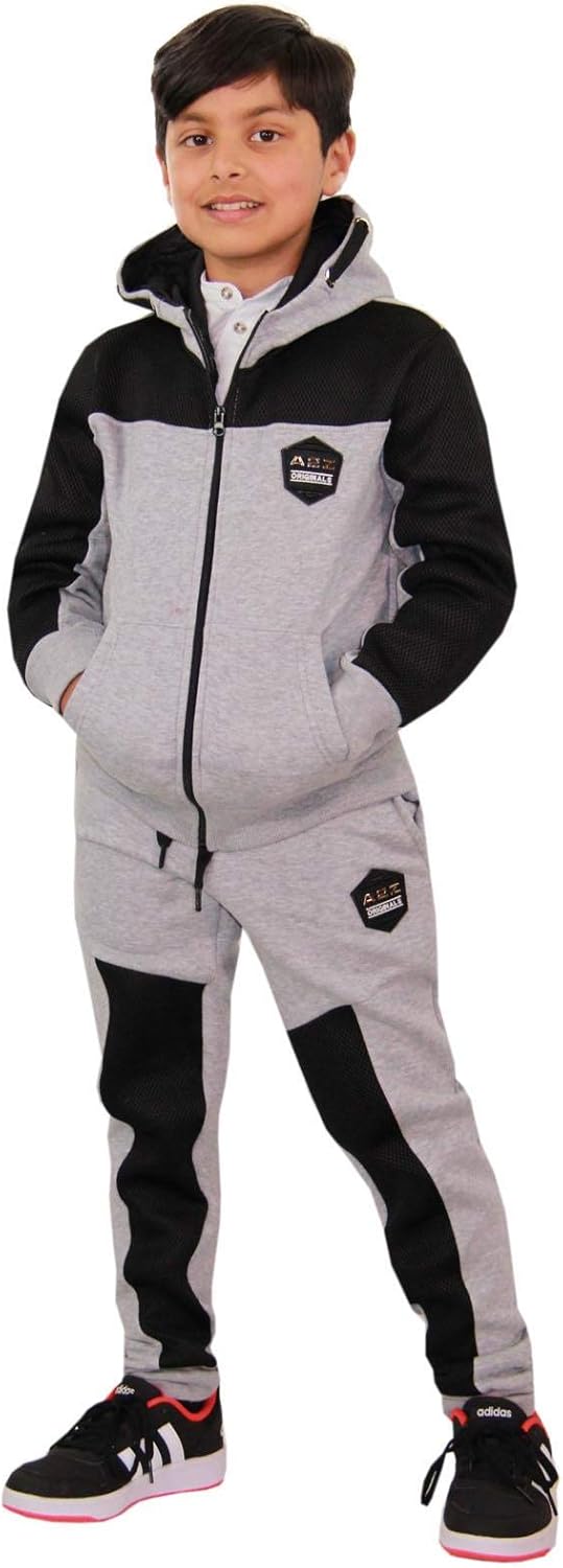 Kids Tracksuit Designer's Girls Boys Zipped Top & Bottom Jogging Suit 7-13 Years