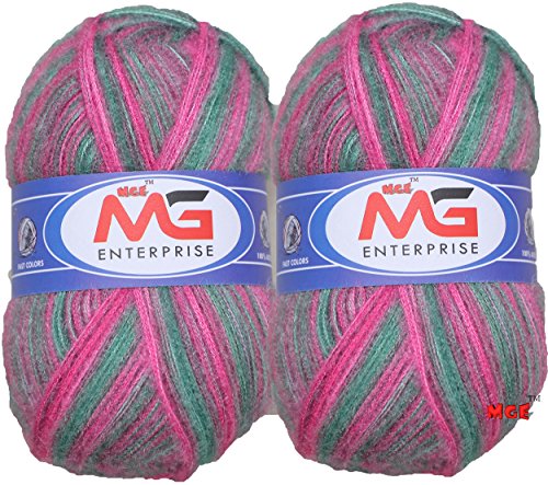 Image of M.G ENTERPRISE Feather Soft Teal Mix Hand Knitting Wool (Multicolour, 200 gm)