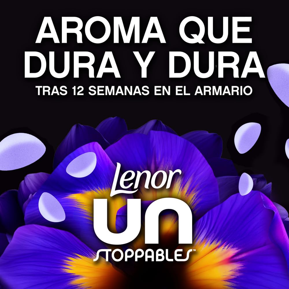 LENOR UNstoppables Perlas de Perfume para la Ropa, 133 Lavados (6 x 270g), Suavizante con Fragancia Violeta Fresca, Potenciador de Frescor