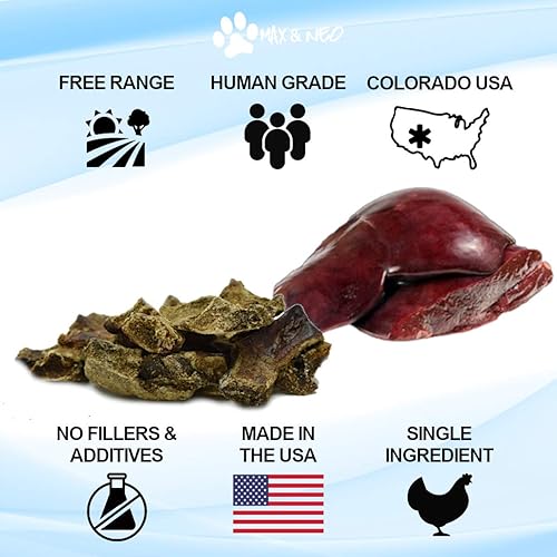 Miniatura 3 de Max and Neo Golosinas liofilizadas para perros de hígado de bisonte – Un solo ingrediente, bisonte norteamericano de corral libre, grado humano –