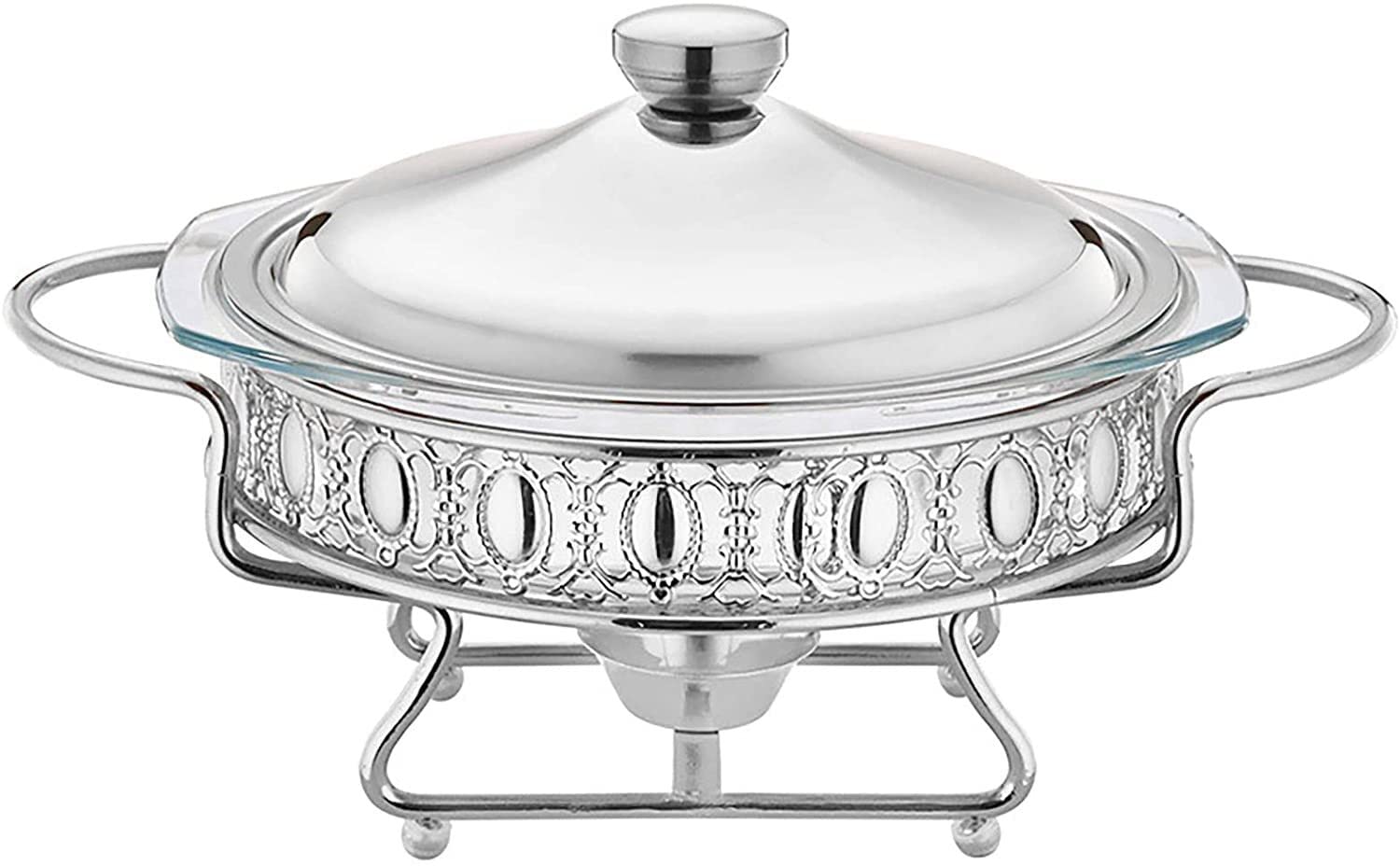 Zestaw do podgrzewania naczyń Chef Chafing Dish Buffet, zestawy podgrzewaczy ze stali nierdzewnej Chafer i Buffet, cateringowy bufet Mini Hot Pot Outdoor Picnic Household, 2L(Srebrny