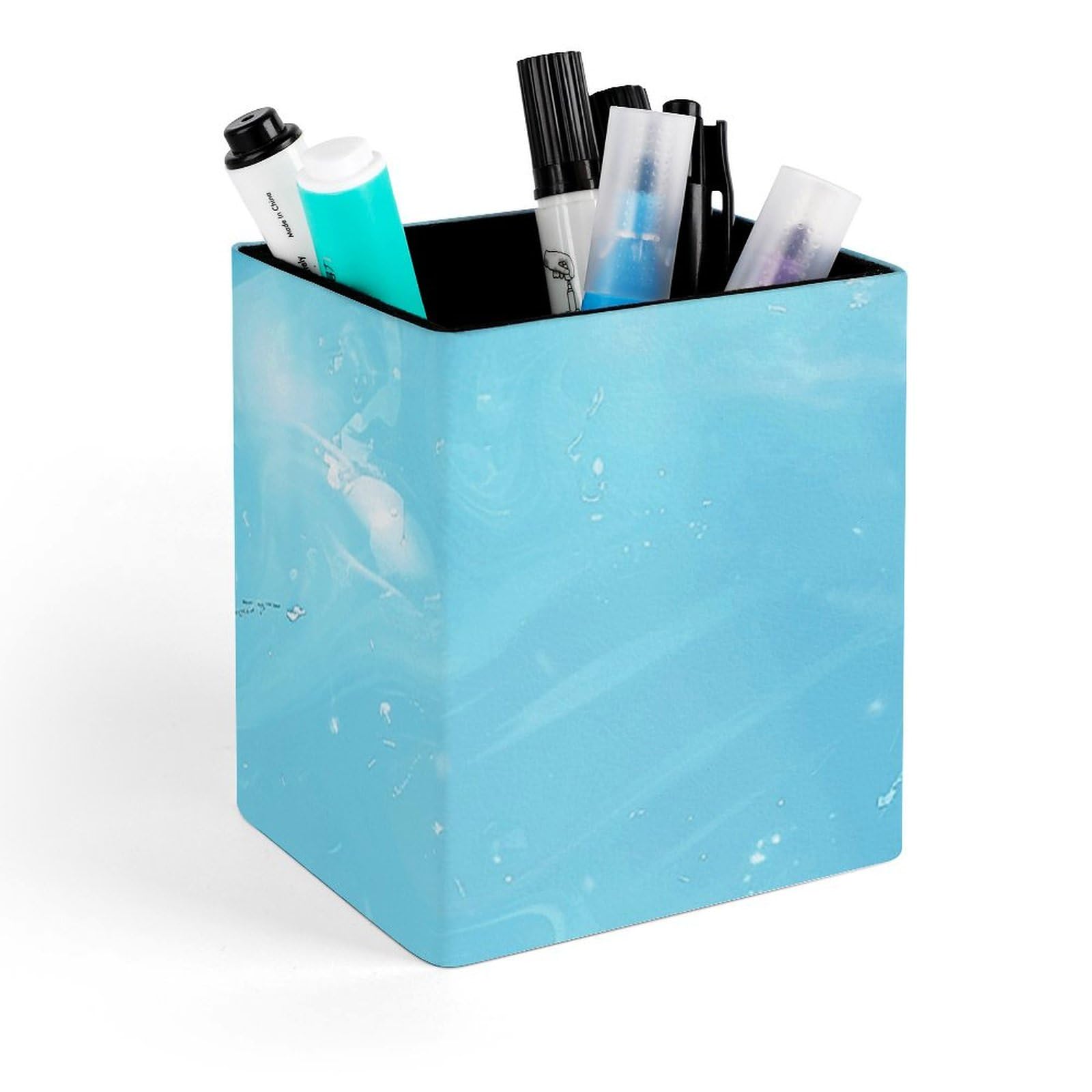 LMHLDSC Pencil Pen Holder Cup Pen Cup Holder for Desk Light Blue Image Pen Organizer for Office Stationery Organizer