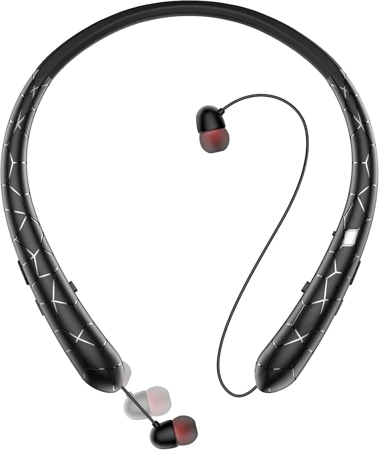 Retractable Neckband Bluetooth Headphones Auto Retractable Earbuds Wireless Earphones with 14Hrs HD Playtime IPX5 Waterproof CVC8 0 Noise