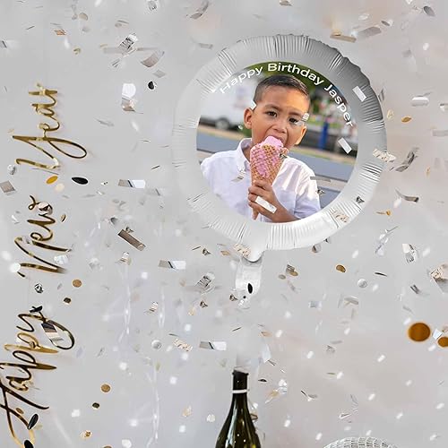 Miniatura 5 de Globo personalizado con cara, fotos personalizadas, globos de feliz cumpleaños, globos con nombre personalizado para regalos de fiesta de aniversario