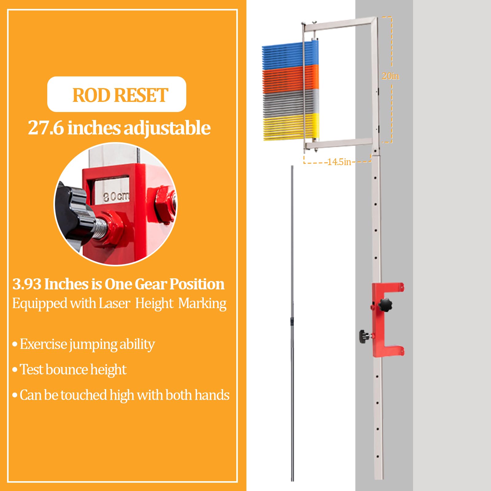 Mothdust Wand Vertikalsprung Messwerkzeug Verstellbare Hohe Vorricht