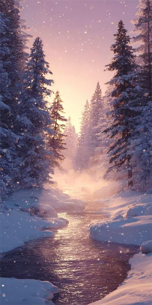Diamond Painting Kits for Adults, 5D Diamond Art Snowy Landscape 80x160cm, DIY Large River Forest Dimond Art kits Adults, Square Drill Crystal Rhinestone Embroidery Canvas for Home Decor (SQ840)