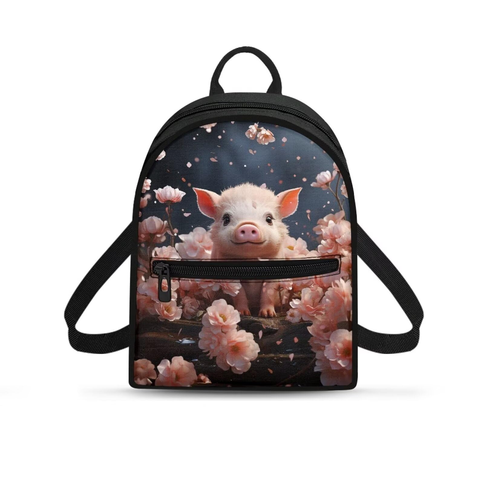 TSOVTHRID Pig Flower Traveling Backpack for Women Lightweight Mini Backpack Purse for Women Womens Purses and Handbags Suitable for Outdoor Activities Travel Hiking