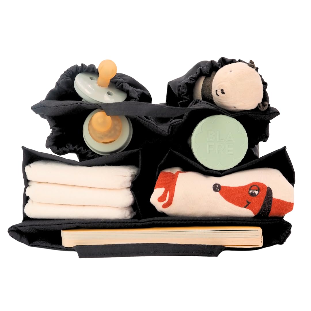 Wickeltasche für Eltern mit Fächern, Innentasche Handtaschen organizer, Taschenorganizer für Newborn Baby Essentials, Waschbar und Flexibel, Ideal für Reisen & Rucksack, schwarz