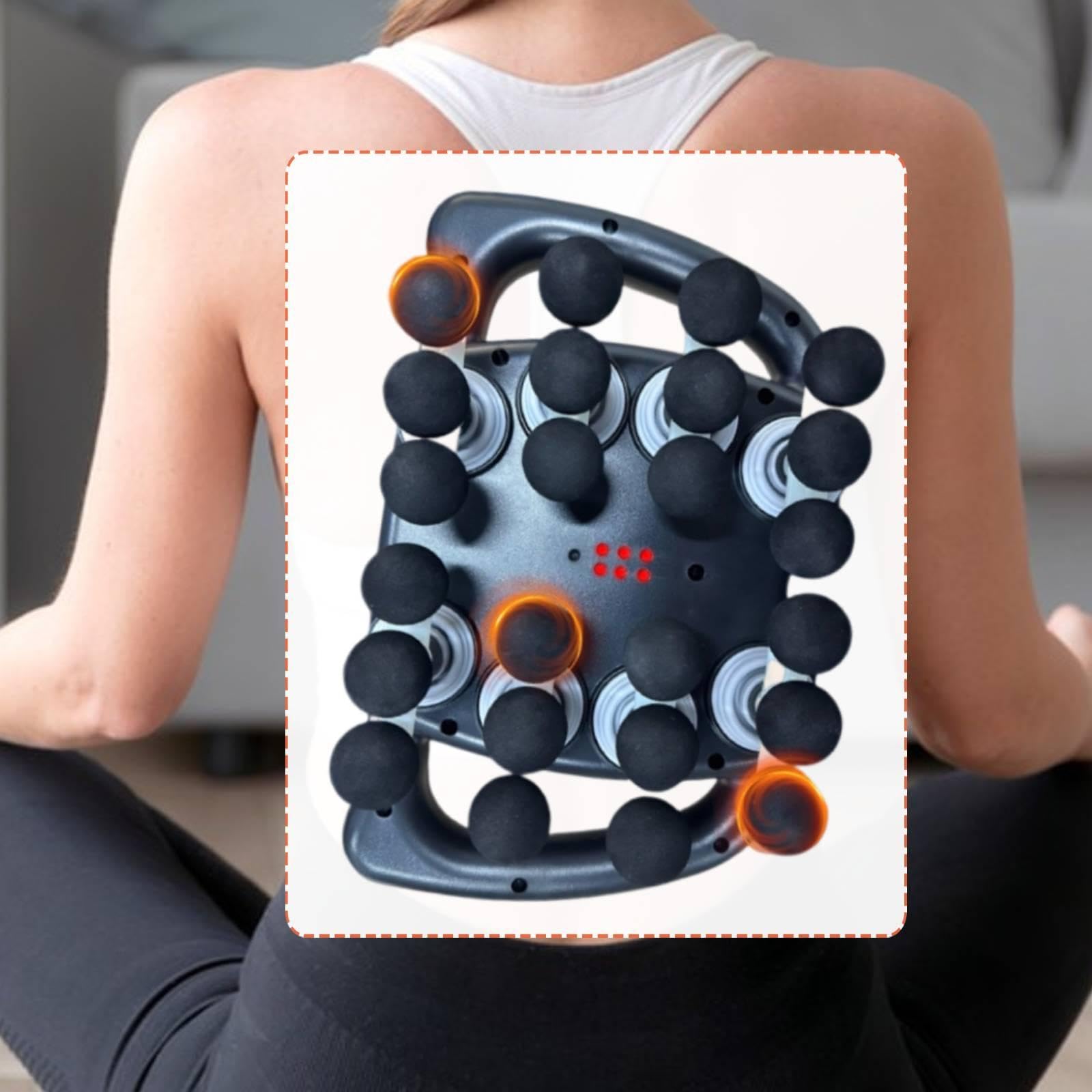 Sharplace Multifunktions-Massagegerät mit Digitalanzeige, tragbar, verstellbar, elektrisch, für Rücken-, Bein- und Nackenmassage, 24 Köpfe Schwarz