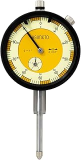 Asimeto 7402261 1" 0-100 AGD2 Dial Indicator| Stem Diameter: 3/8", Range Per Revolution: 0.1", Dial Graduation: 0.001", Dial Diameter: 2-1/4", Accuracy: ±0.002", Thread: 4-48", Dial Face: 1.61"/42mm