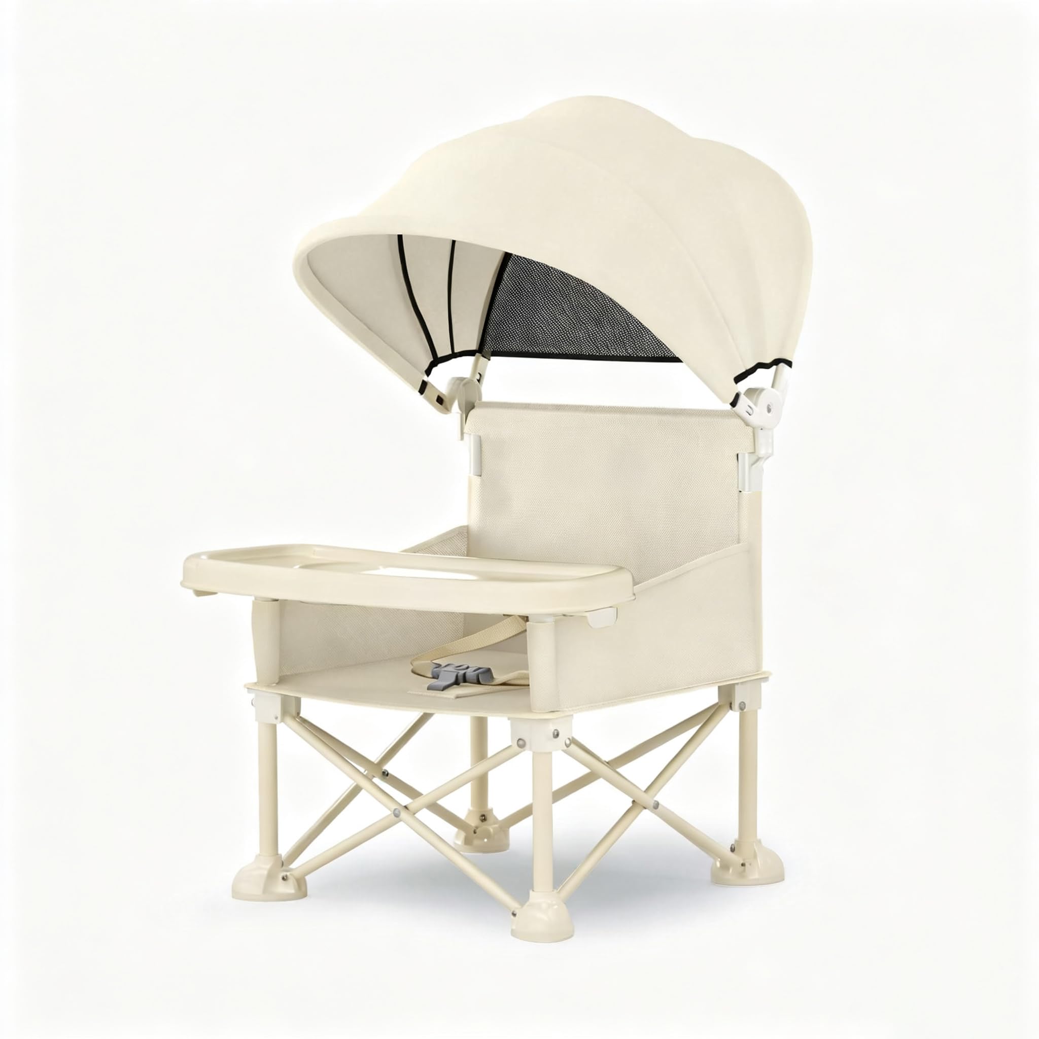 4 in 1 Baby Campingstuhl,Tragbarer Baby Beach Chair mit Abnehmbarem Tablett,Markise,Baby Strandstuhl,Reise Hochstuhl Baby,Kinder Campingstuhl Faltbar,Babysitz,Babystuhl Sitzerhöher