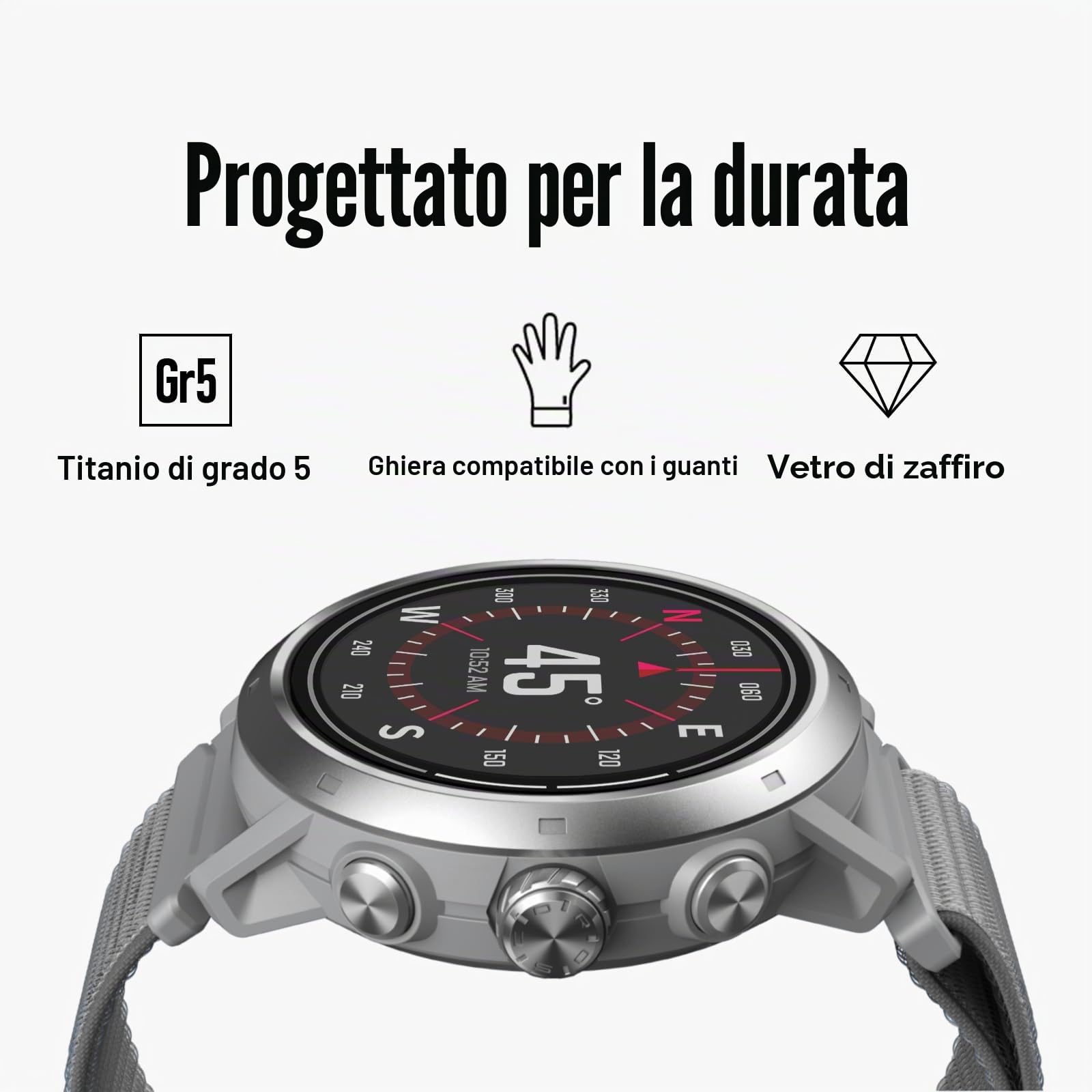 COROS Apex 2 Orologio GPS Outdoor, 1,2" Zaffiro Titanio, 17 giorni di autonomia, Navigazione al polso, Mappe offline, Cardiofrequenzimetro, Misurazione del sonno, Corsa, Ciclismo (Grigio)