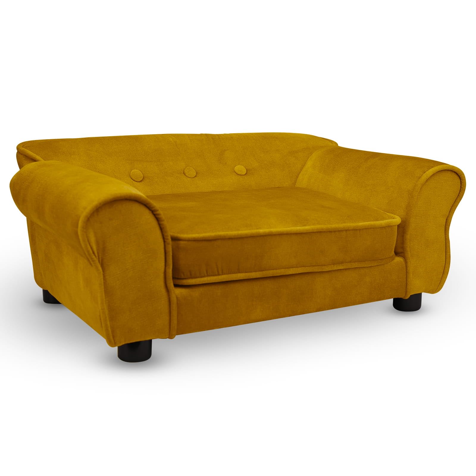 Mg Design Haustiersofa in Gold – stabiles Holzgestell, weich gepolstert, pflegeleicht – Hundesofa & Katzensofa, fertig montiert