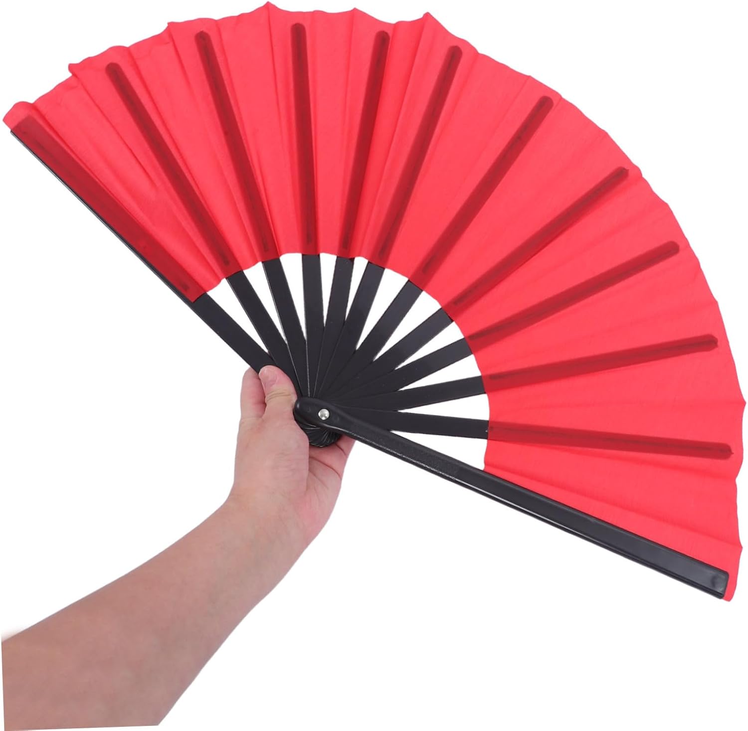 Holibanna 4pcs Red Folding Fans Handheld Lightweight Kungfu Hand Fan with Foldable Design for Festival Performance and Traditional Dance Decorations