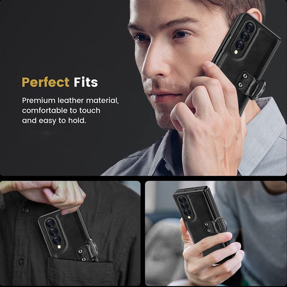 Custodia LEIAU Per Samsung Galaxy Z Fold 3 Con Protezione Privacy E Cavalletto Nascosto - Design Sottile, Ricarica Wireless, Professionale