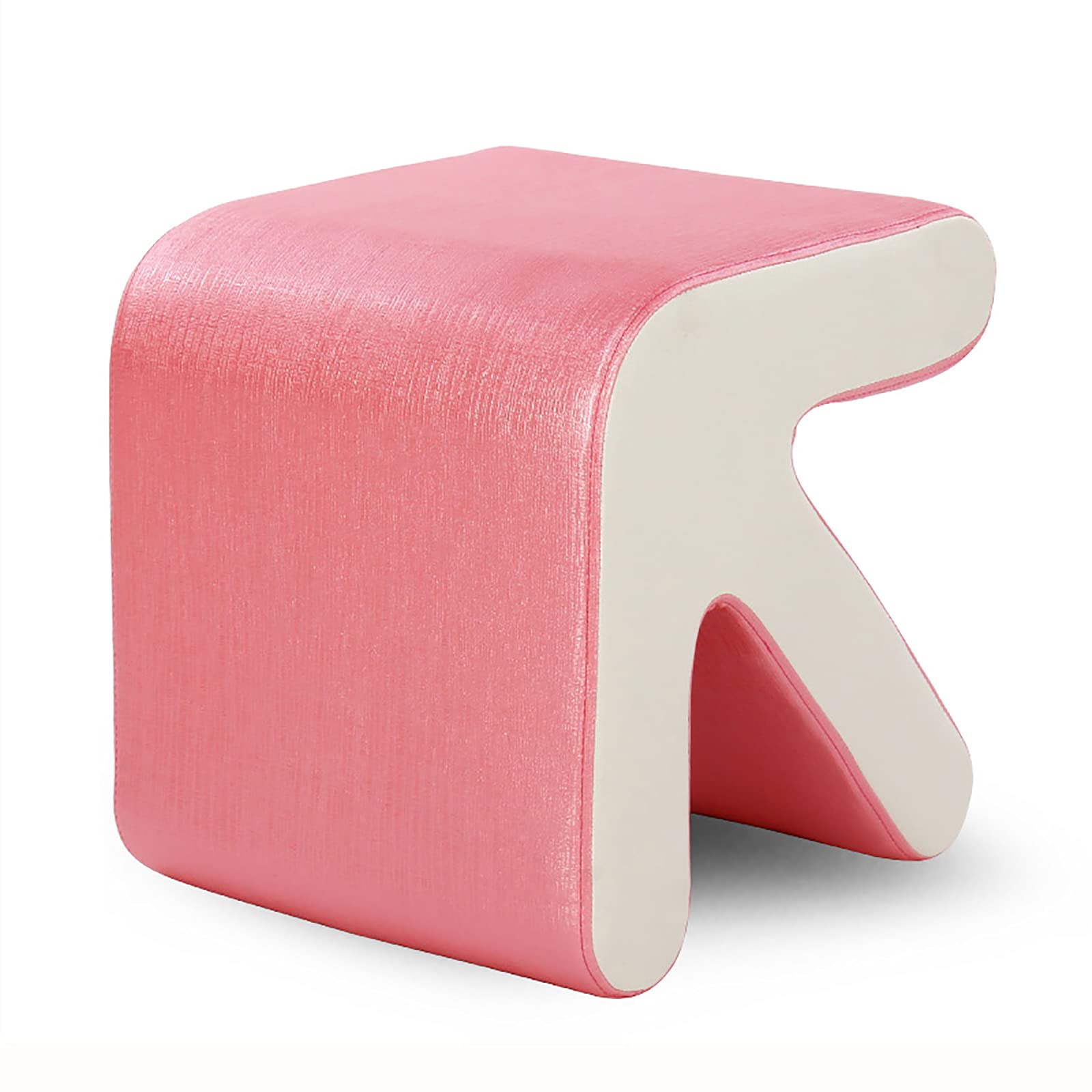 Tabouret d'appoint moderne en cuir et bois au design créatif