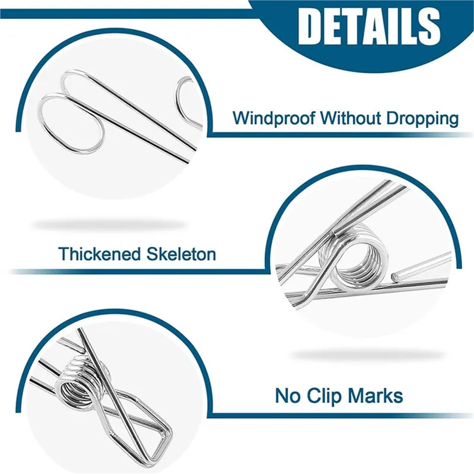 Ganchos para Toallas, Clips for Toallas de Cocina, 50 Uds., Ganchos Cola Larga Acero Inoxidable for Ropa y