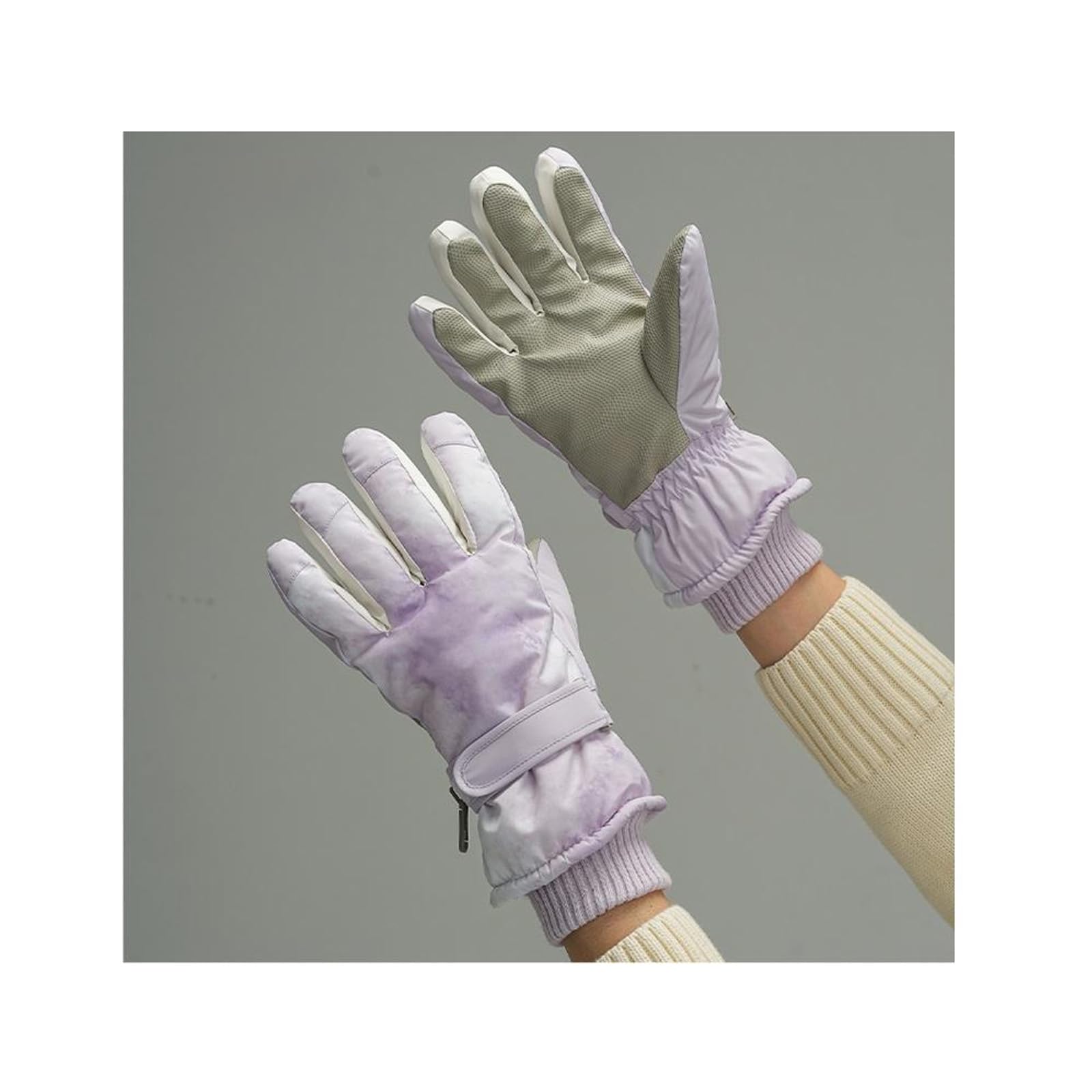 Gant hiver homme violet de ski tactile et imperméable taille unique