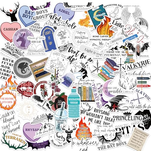 Reppray 100PCS SMJ Book Stickers Pack Bookish Stickers for Kindle AC TOG CC Series Book Lover Gifts