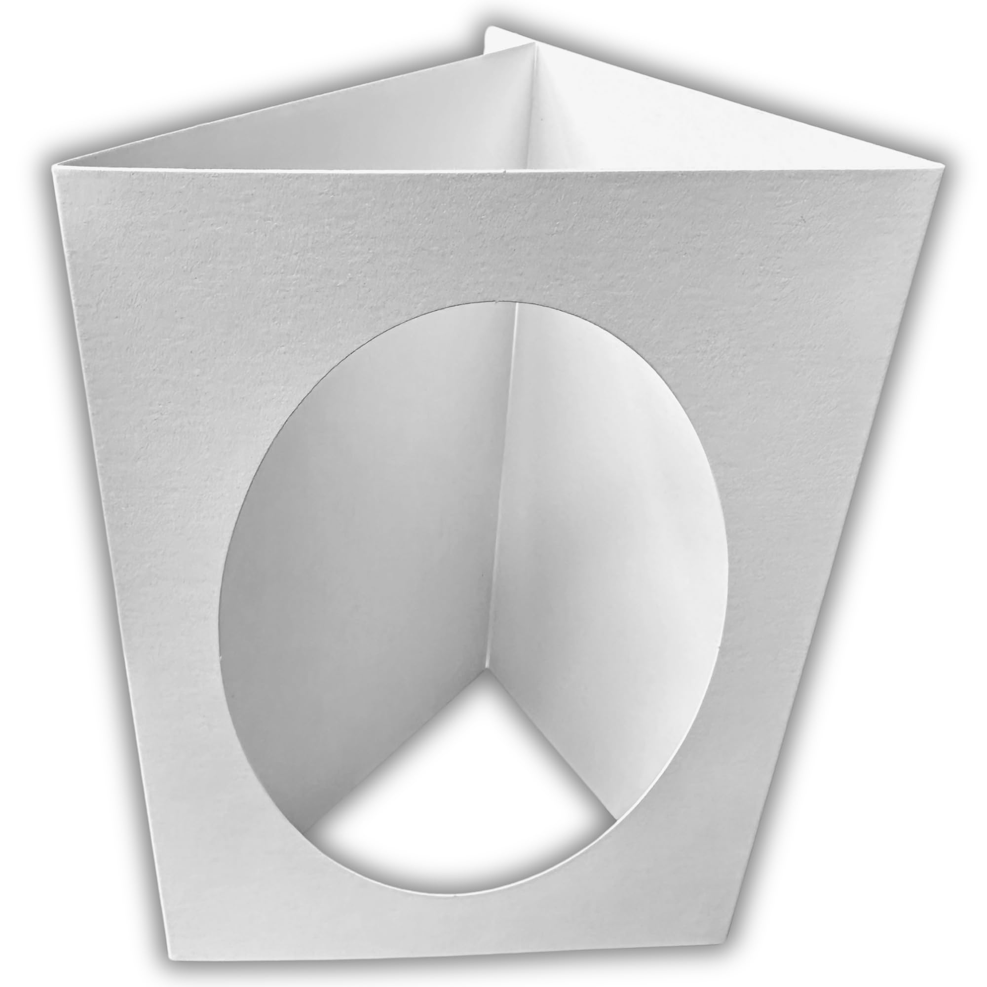Stella Weds 10 Pack A6 White Oval Aperture Card Blanks & Envelopes, Tri-Fold, 300gsm for DIY Greeting Cards Invitations - Image 2