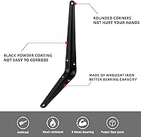 Vista 2 de 20 soportes de estante de 8 pulgadas, soporte flotante de acero negro resistente, soportes en L para estantes, soportes decorativos de montaje