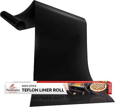 Teflon Liner Roll for Ovens, Stovetops & Grills 75 x 17 - Custom Cut to Size & Shape Needed - Versatile Non-Stick Teflon Mat, Can Use As Oven Liner, Grill Mat, Stovetop Cover, Baking Sheet, etc.