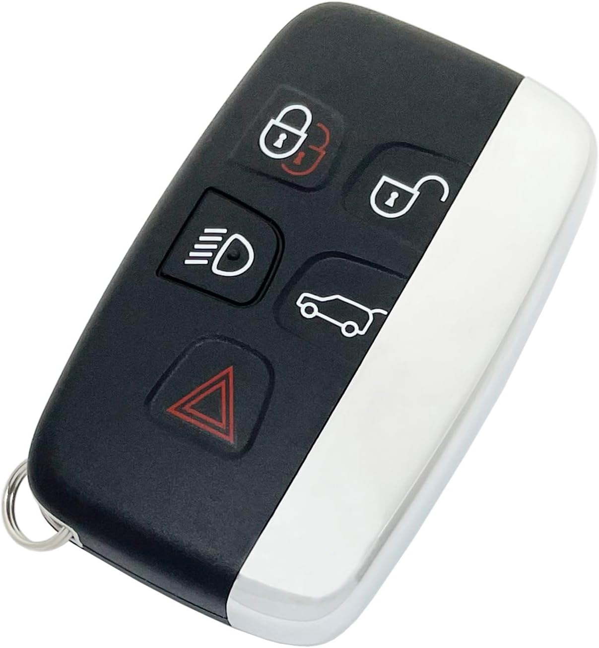 Smart Key Fob Case Shell for Land Rover Range Rover Sport LR2 LR4 Evoque 5 Buttons Keyless Entry Remote Replacement Cover Casing (Black)