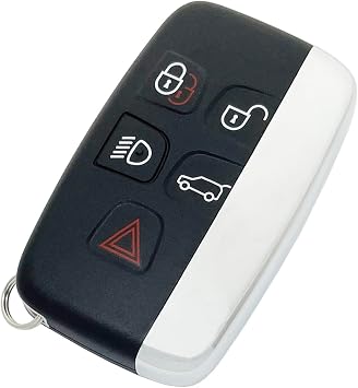 Smart Key Fob Case Shell for Land Rover Range Rover Sport LR2 LR4 Evoque 5 Buttons Keyless Entry Remote Replacement Cover Casing Black
