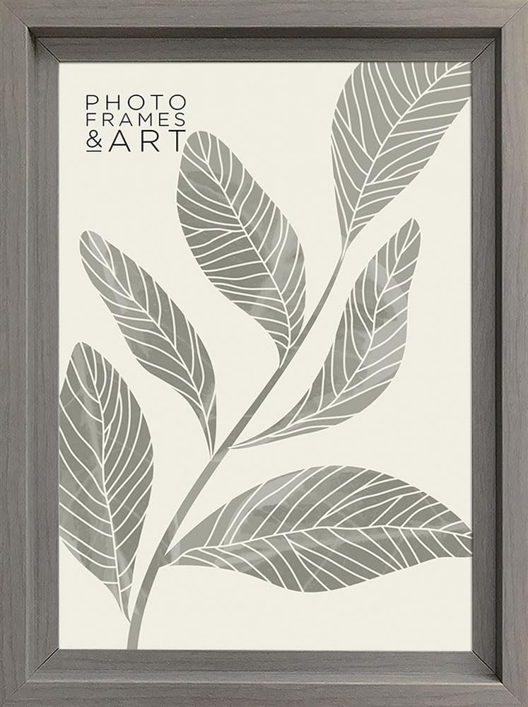 pf+a REAL GLASS A4 Hoxton Grey Picture Frame - A4 (29.7x21cm) Certificate Photo Frame