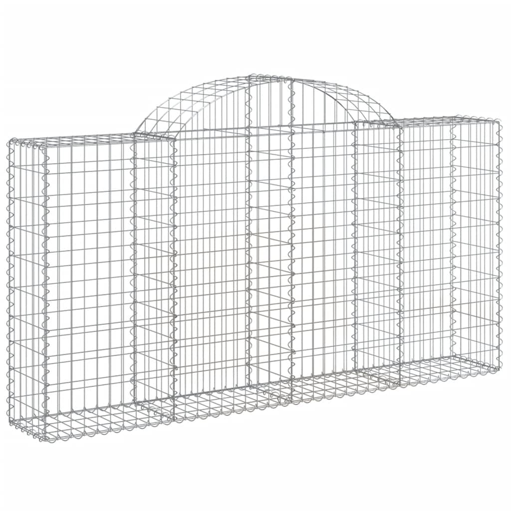 25 cestini per gabbioni, 200 x 30 x 100/120 cm, in ferro zincato, per giardino, terrazza e bordatura