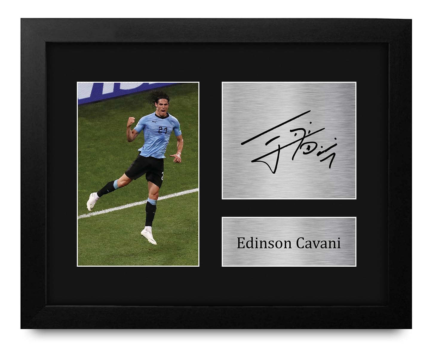HWC Trading Edinson Cavani Uruguay Framed Gifts Printed Signed Autograph Picture for Football Fans and Supporters - US Letter Size