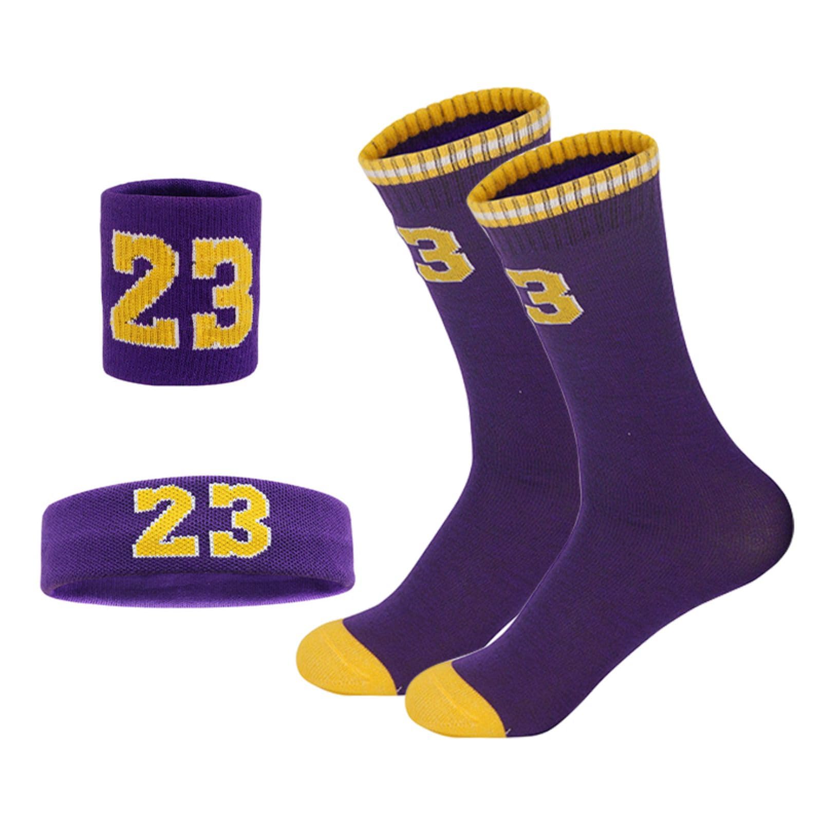 Valcatch Basketball Socks with Wristband Handband for Boys Girls, Athletic Socks Basketball Wristband Sports Headband Cheerleading Uniform Accessories Team Sport Gear for Kids Teens