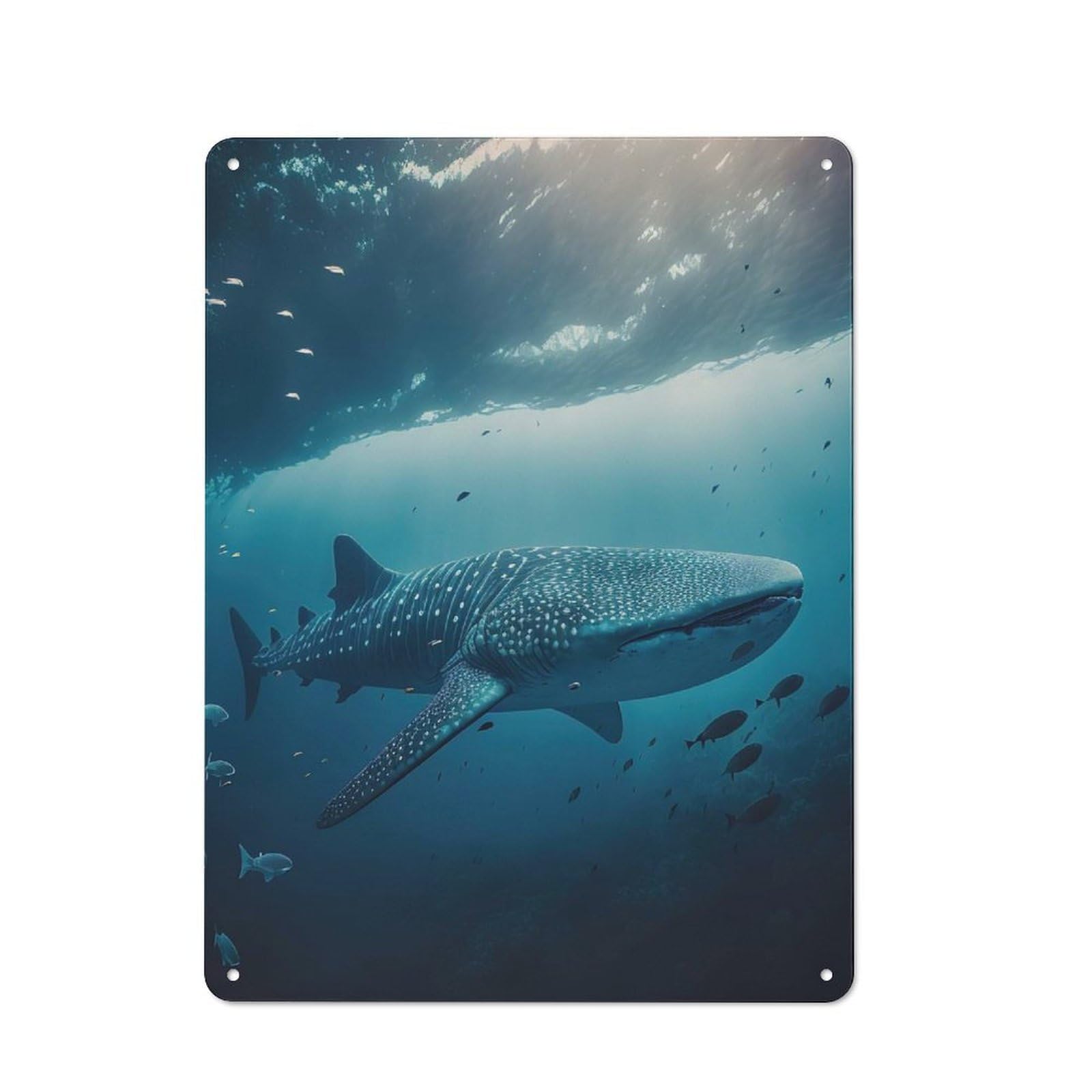 Junmoney Style-17 For Guest Room Or Hallway, Whale Sharks(3) Retro Metal Wall Sign 40X30cm, For Vintage Wall Decor Fans, For Metal Sign Collectors
