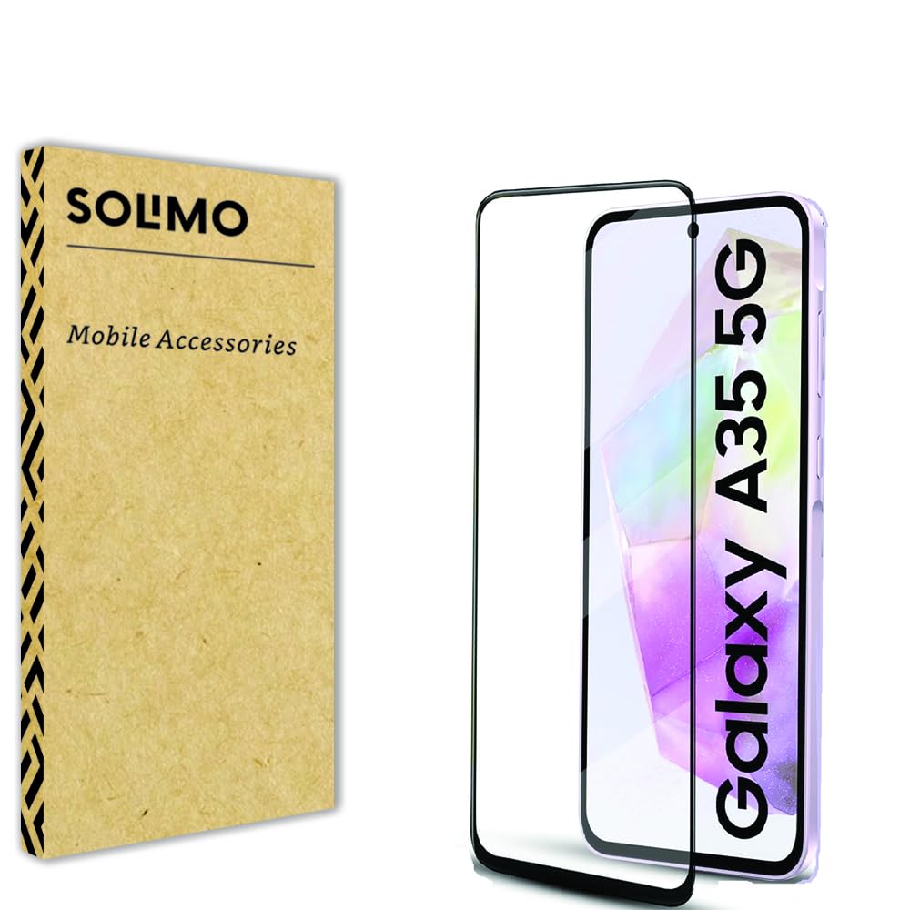 Amazon Brand - Solimo HD+ Tempered Glass Screen Protector for Samsung Galaxy A35/A55 5G with Edge-to-Edge Coverage | Anti-Scratch | Easy Installation Kit (B0D86ZX2RZ) Amazon Price History, Amazon Price Tracker