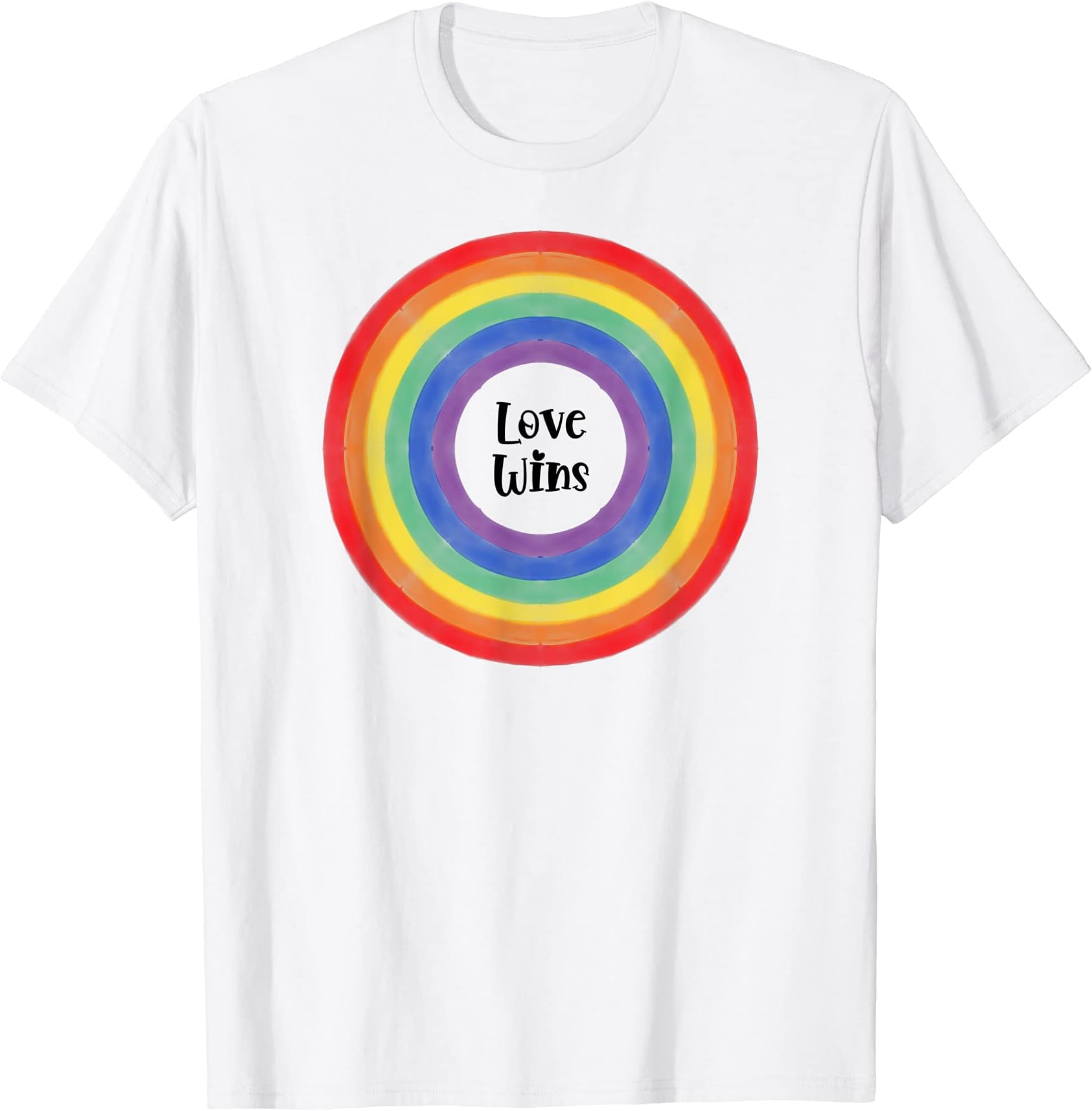 Watercolor Love-Wins Rainbow LGBTQ Pride MonthWatercolor Love-Wins Rainbow Gay-Pride LGBTQ Equal-Rights T-Shirt