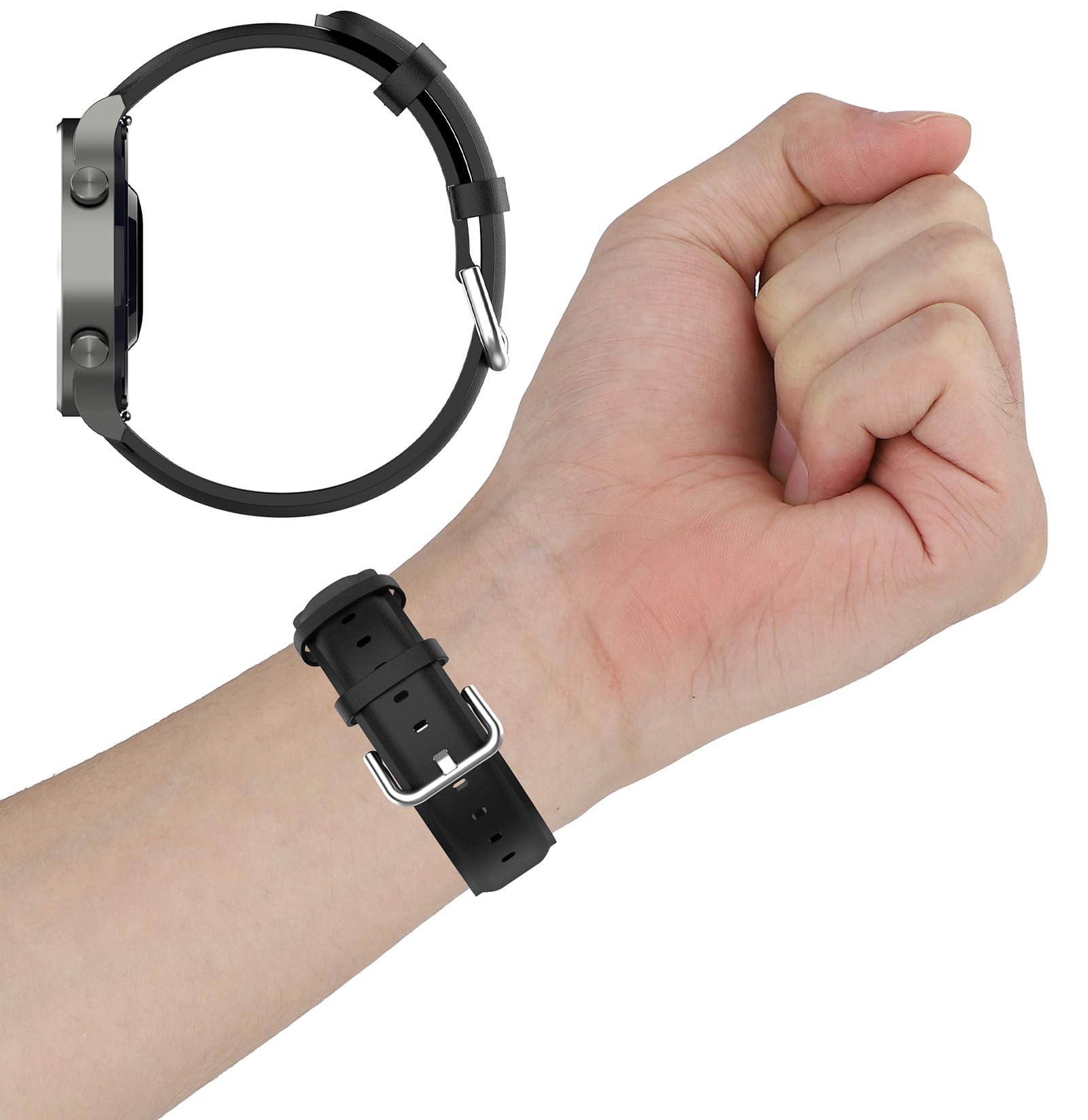 GIOPUEY Cinturini Compatibile con Xiaomi Band 9 PRO/8 PRO, Vera Pelle Cinturino [Resistente all'Usura] [Traspirante] - Brown