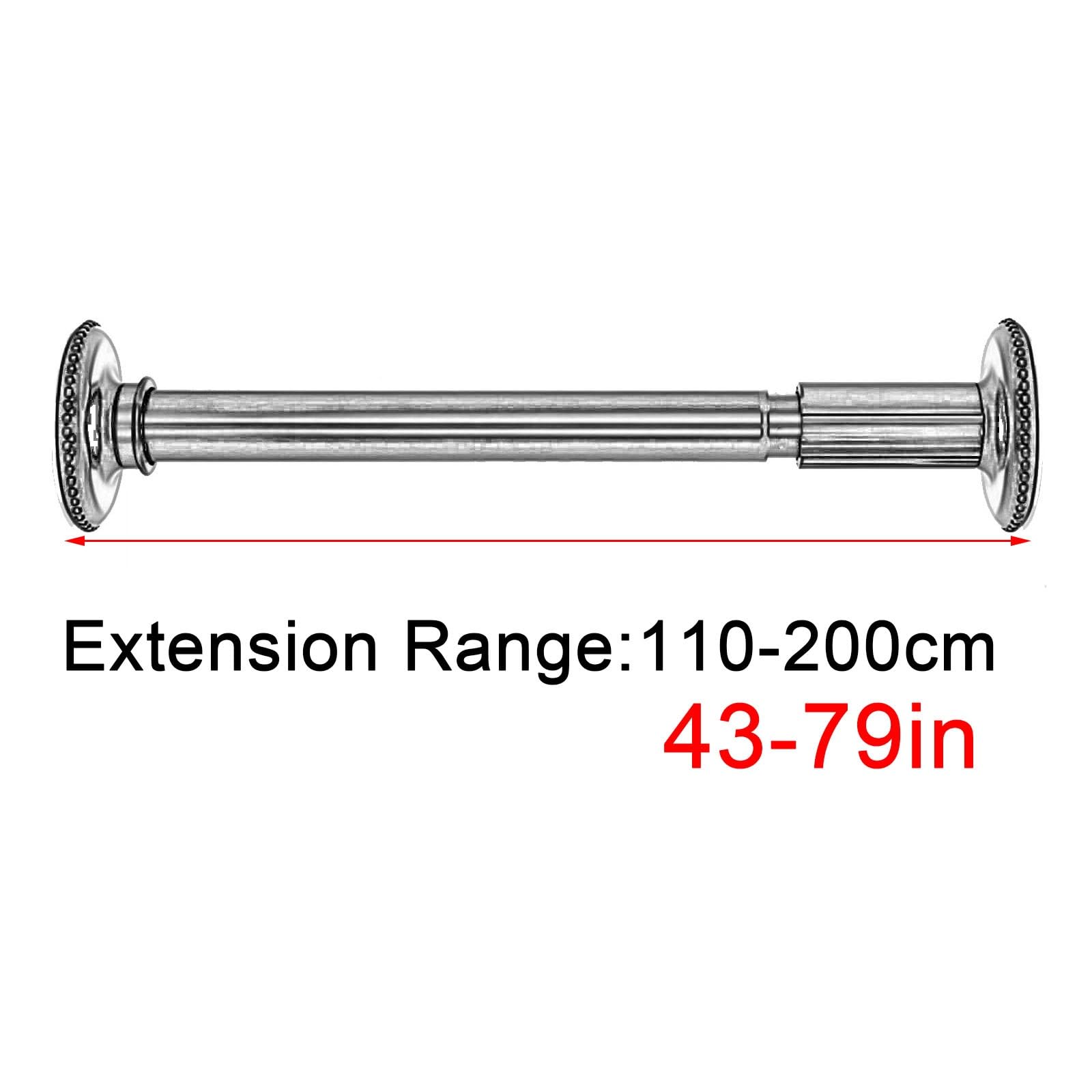 Tringle à rideau de douche, sans perçage, facile à installer, antidérapante, longueur réglable pour salle de bain, cuisine, placard, design durable, adaptée à différents espaces