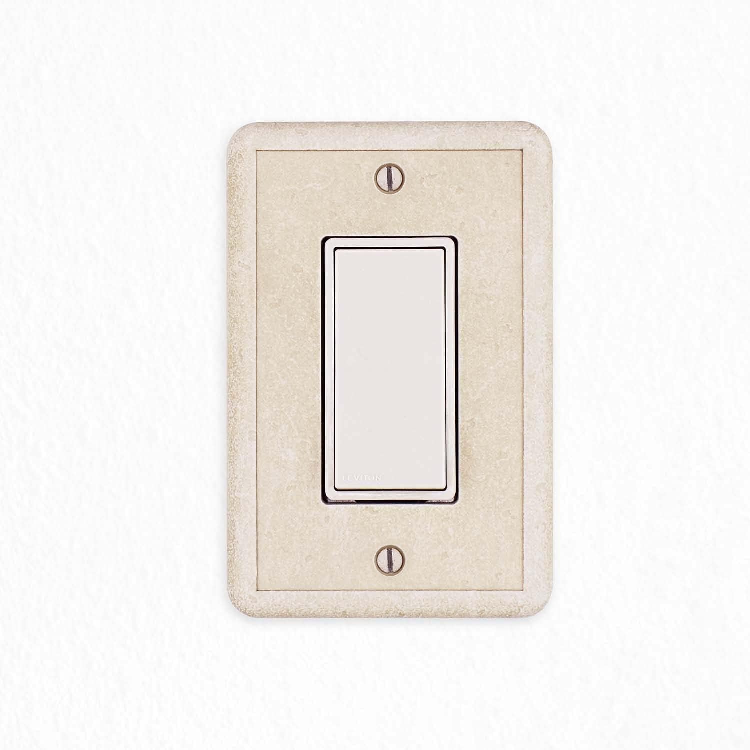 Single Rocker 3 Pack - Sand Light Switch Cover Cast Stone Textured Outlet Cover Wall Plate - Image 3