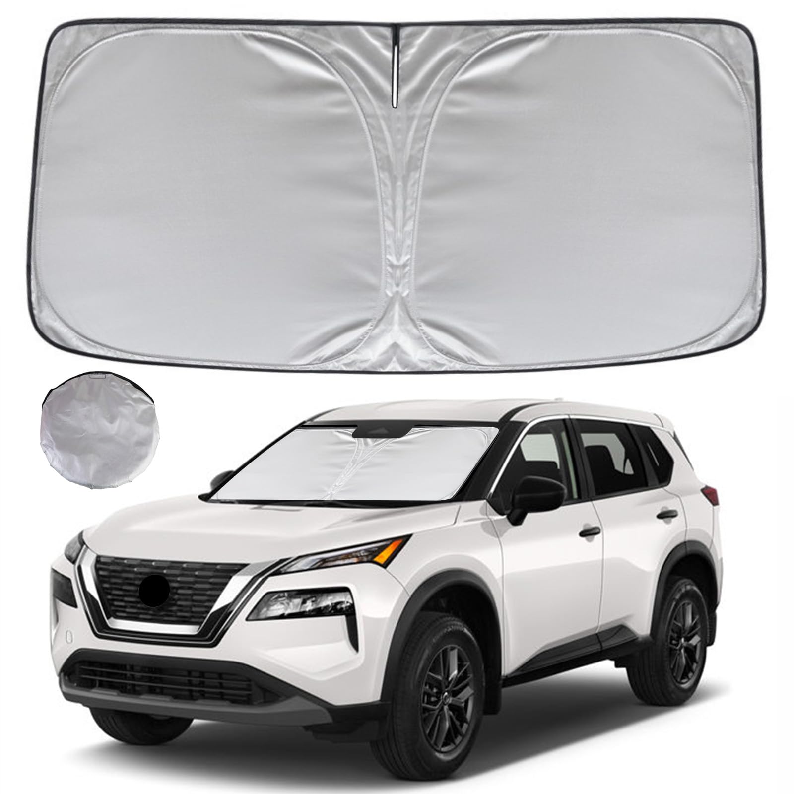 KAYZT Windshield Sun Shade for 2017-2024 Nissan Rogue Sport (Not for Rogue) Foldable Sunshade Front Window Custom Fit Car Accessories