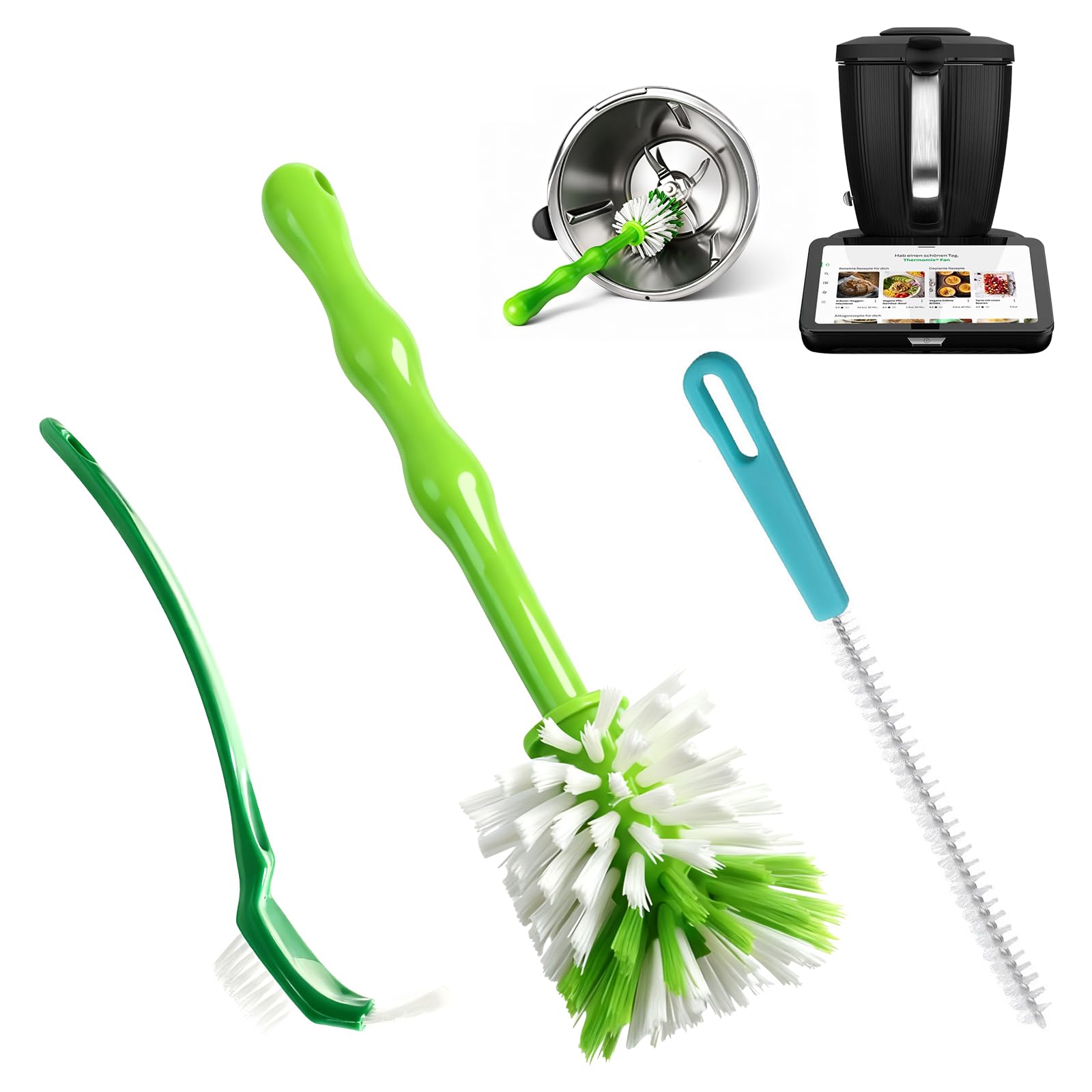 Set van 3 reinigingsborstels voor keukenmachine Thermomix TM6, TM5, TM31, TM21, voor messen, bekers en andere accessoires