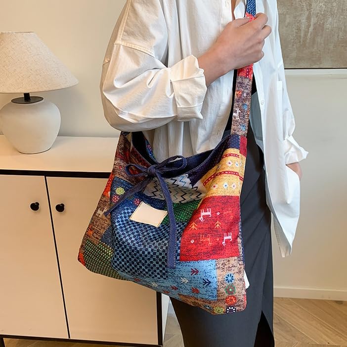 Bolso tote de lona denim para mujer miniatura 3