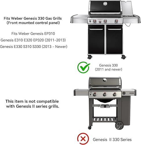 Miniatura 5 de onlyfire Kit de encendido de parrilla 7629 para parrilla de gas Weber Genesis serie 330 con panel de control montado en la parte delantera (2011 -