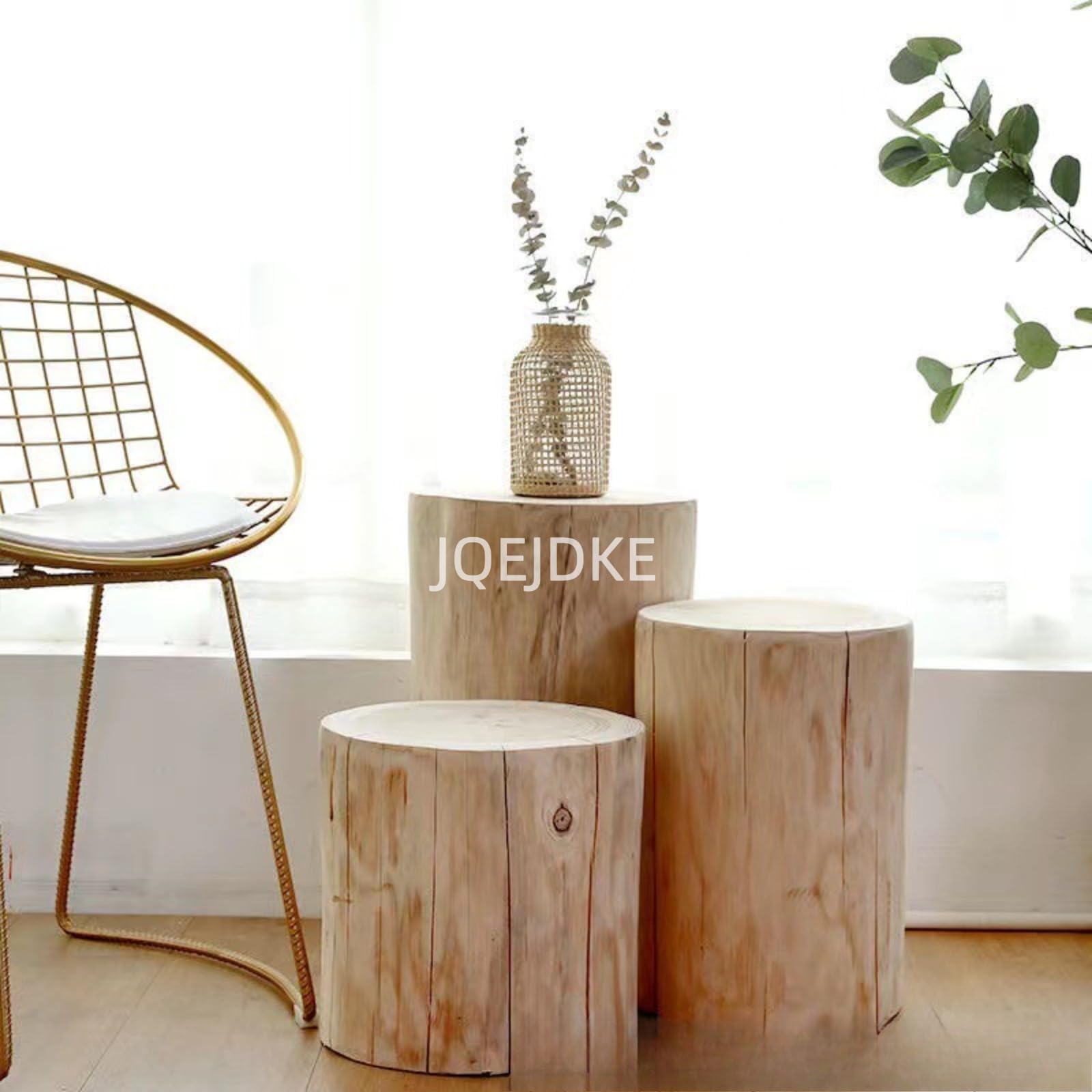Amazon.co.jp: JQEJDKE ログスツール 木製スツール 無垢材 天然木 自然