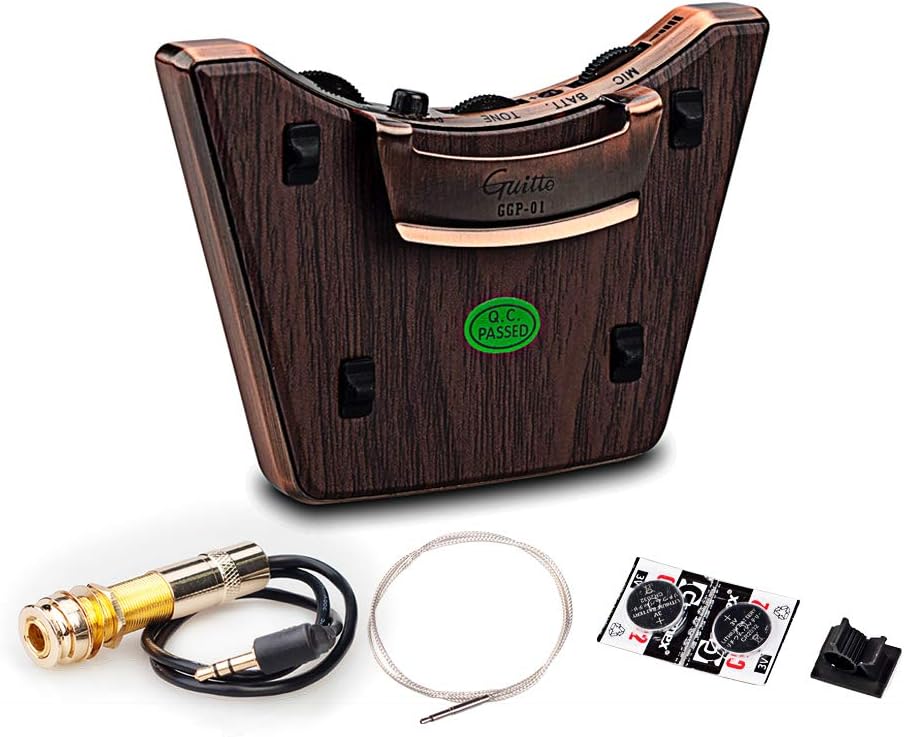 Acoustic Guitar Pickups, Soundhole Pickup for Classic Acoustic Guitars, Piezoelectric & Double Mic Guitto GGP-01