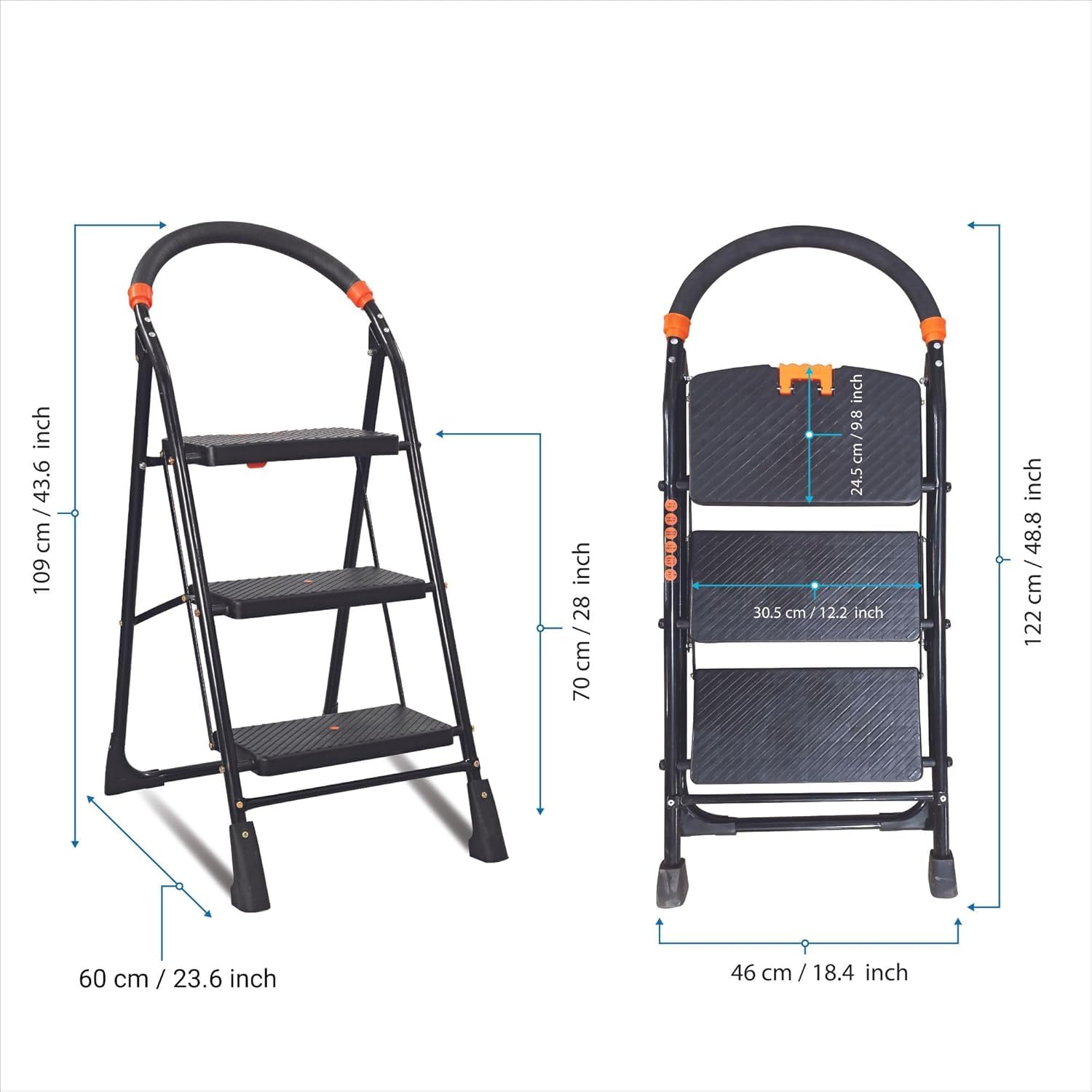 Trendy 3-Step Folding Ladder - Durable & Easy Setup -4 Trendy 3-Step Folding Ladder - Durable & Easy Setup -4
