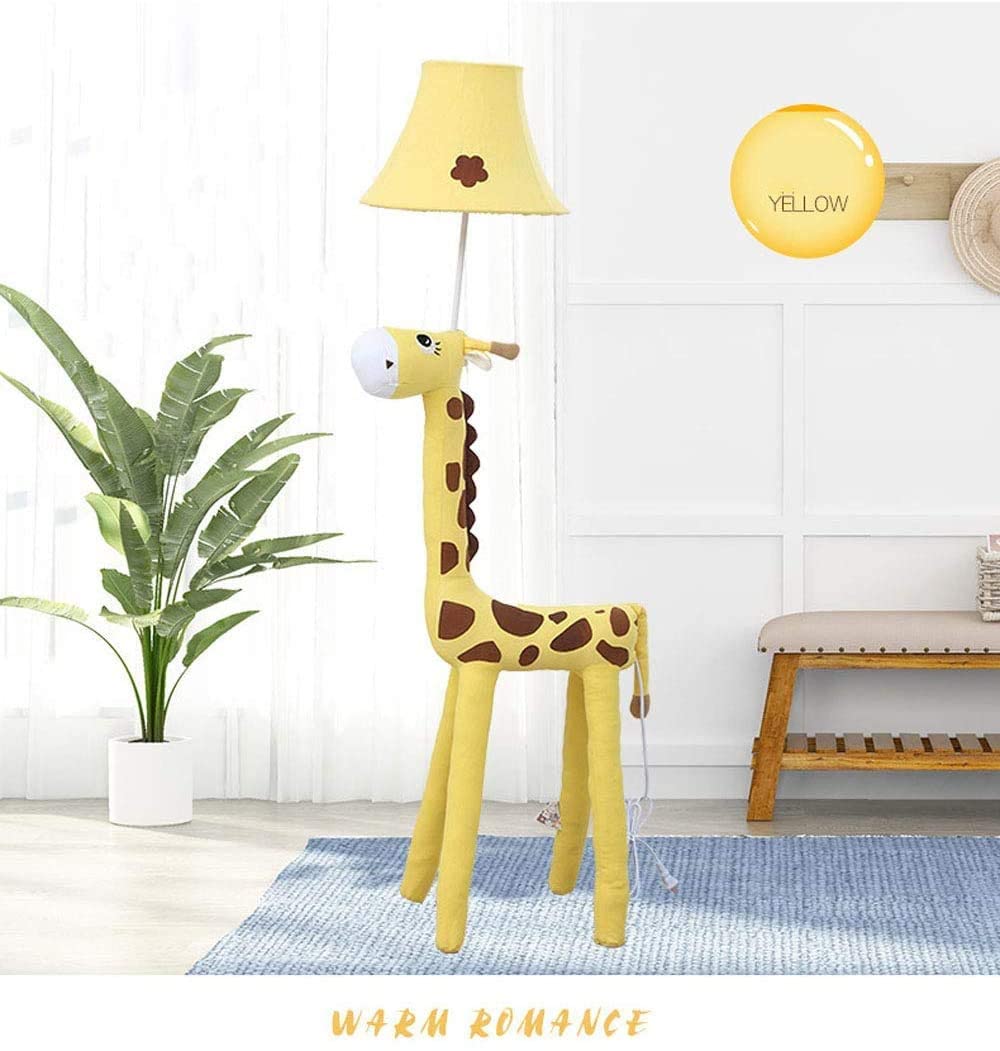 DIY Lampadaire Chambre d'enfants Dessin Animé Cerf Lampe sur Pied avec Interrupteur Chambre Moderne Lampe De Chevet Créatif Salon étude Décoration Vertical Liseuse Enfants Cadeau,Jaune,130cm