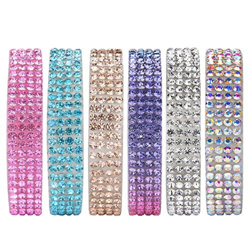 6 Rolls Crystal Rhinestone Diamond Ribbon Crystal Self Adhesive Ribbon Diamond Bling Ribbon Roll Rhinestone Ribbon DIY Decoration Sticker for DIY Shoes Clothing Decoration (Mixed Colors,6Yards)1