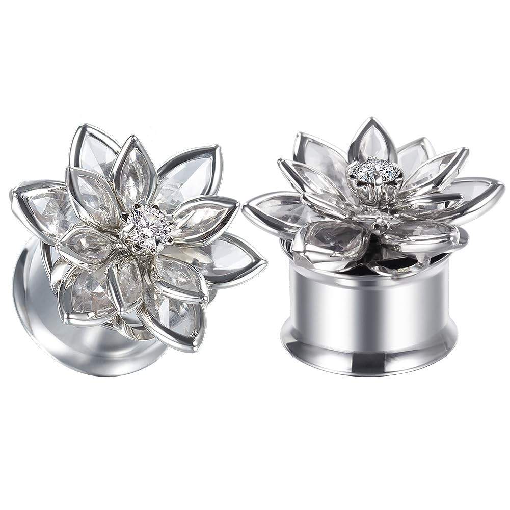 COOEAR Dilatatori per orecchio in acciaio inox, dilatatori per orecchini, colore oro, dilatatori per orecchini.